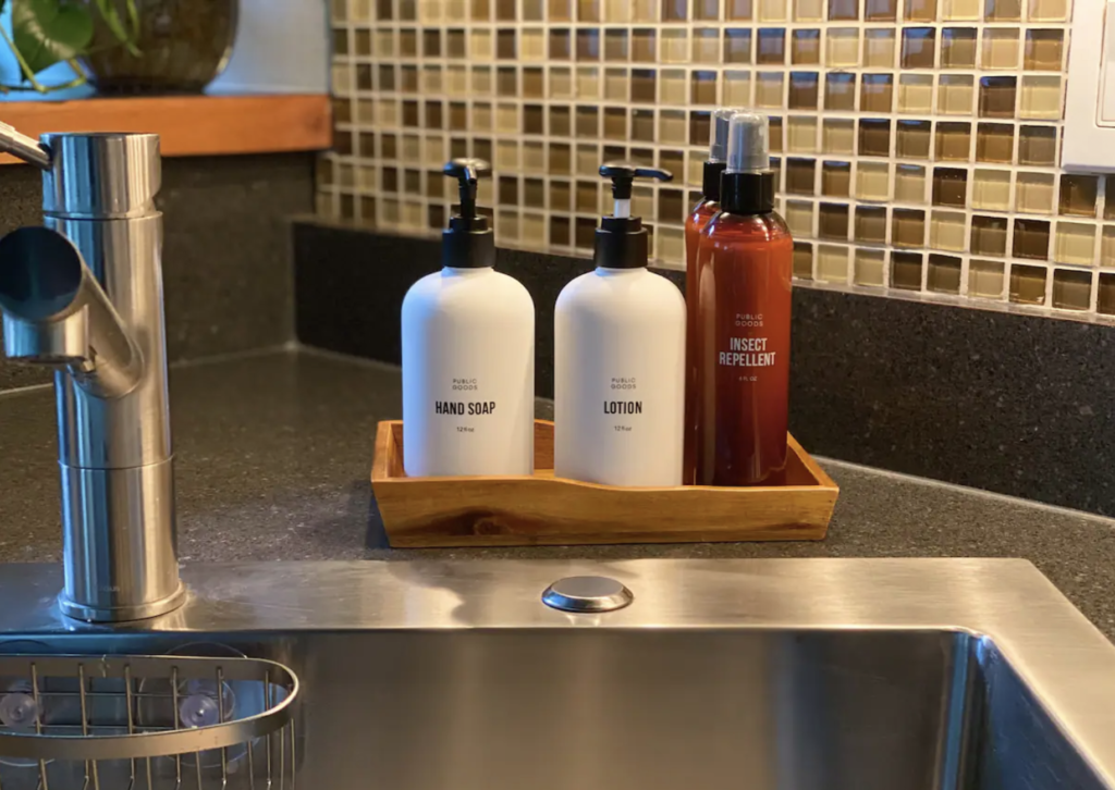 Public Goods insect repellant, hand soap and dishsoap the Windfall Juneau Alaska